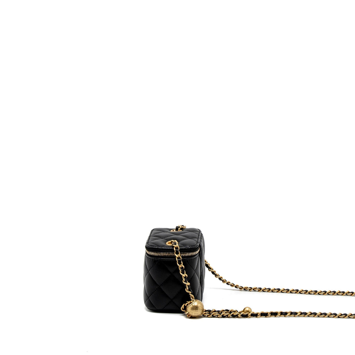 CHANEL PEARL CRUSH MINI VANITY CASE LAMBSKIN BLACK GHW
