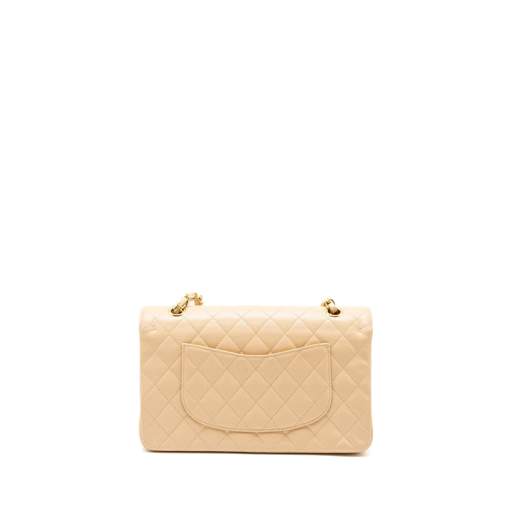CHANEL MEDIUM CLASSIC DOUBLE FLAP BAG CAVIAR BEIGE GHW