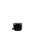 CHANEL PEARL CRUSH MINI VANITY CASE LAMBSKIN BLACK GHW