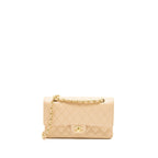CHANEL MEDIUM CLASSIC DOUBLE FLAP BAG CAVIAR BEIGE GHW