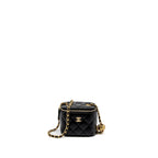 CHANEL PEARL CRUSH MINI VANITY CASE LAMBSKIN BLACK GHW