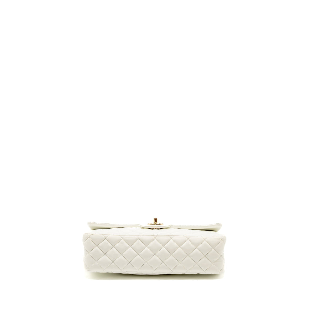 CHANEL QUILTED FLAP BAG WITH HEART CHARM LAMBSKIN WHITE LGHW