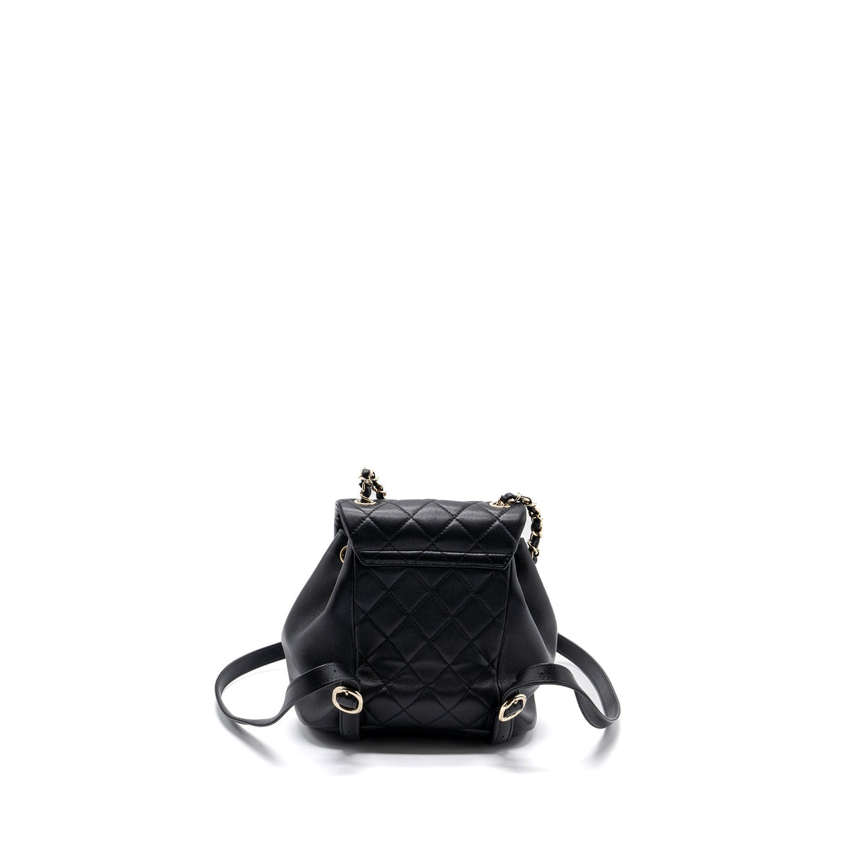 CHANEL MINI DUMA BACKPACK LAMBSKIN BLACK LGHW (MICROCHIP)
