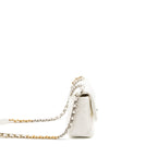 CHANEL SMALL 19 BAG LAMBSKIN WHITE MULTICOLOUR HARDWARE (MICROCHIP)