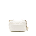 CHANEL SMALL 19 BAG LAMBSKIN WHITE MULTICOLOUR HARDWARE (MICROCHIP)