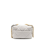 CHANEL SMALL 19 BAG LAMBSKIN LIGHT GREY MULTICOLOUR HARDWARE (MICROCHIP)