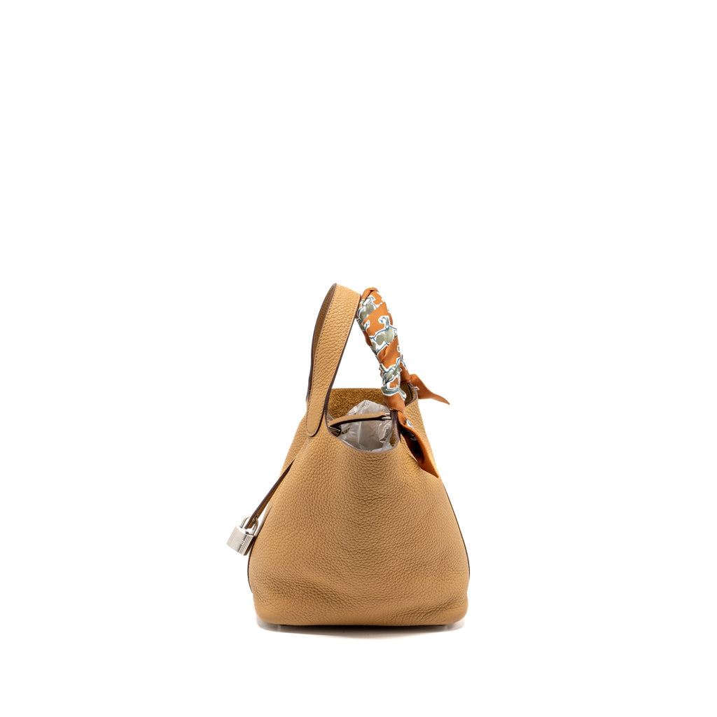 Hermes Picotin 18 lock bag clemence biscuit SHW