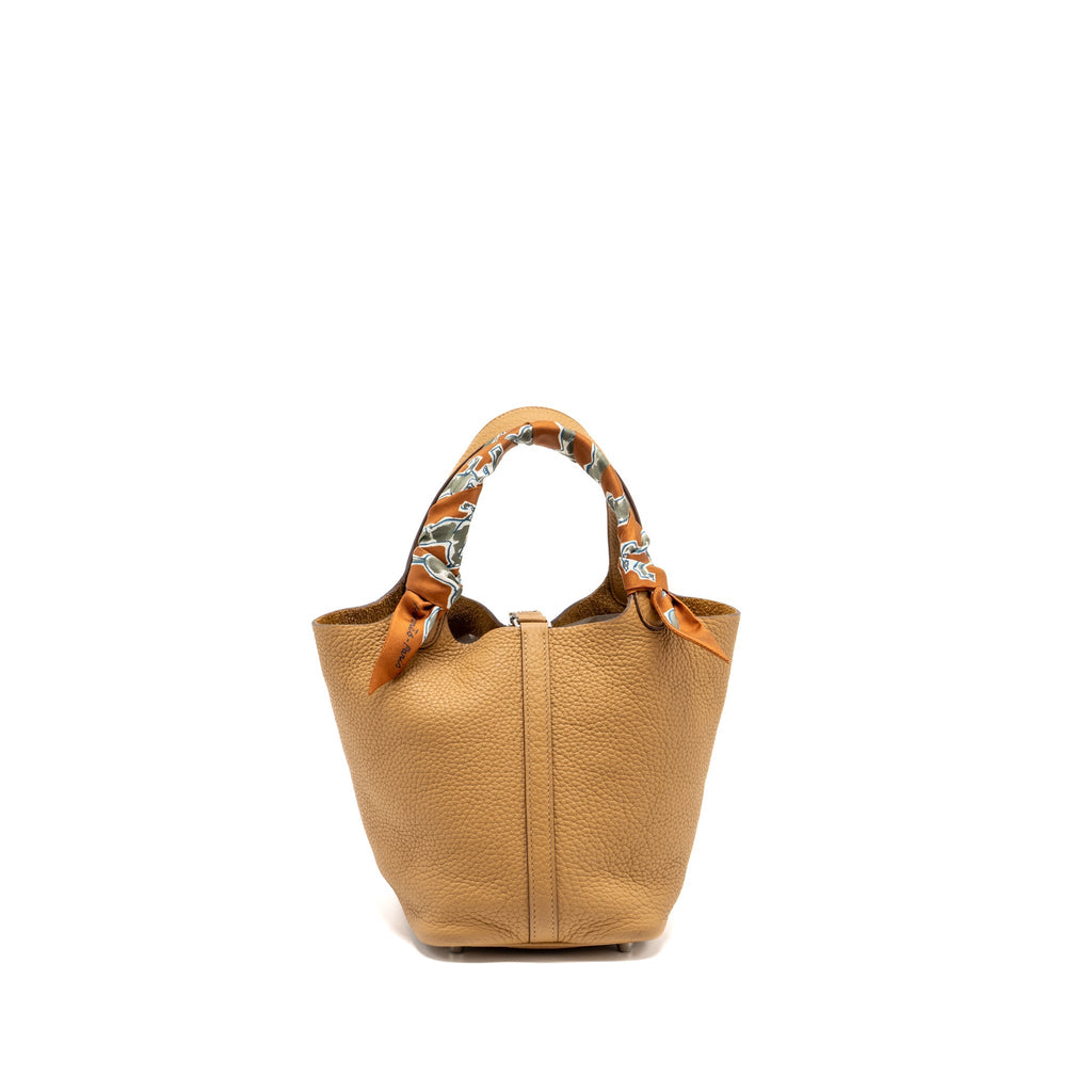 Hermes Picotin 18 lock bag clemence biscuit SHW