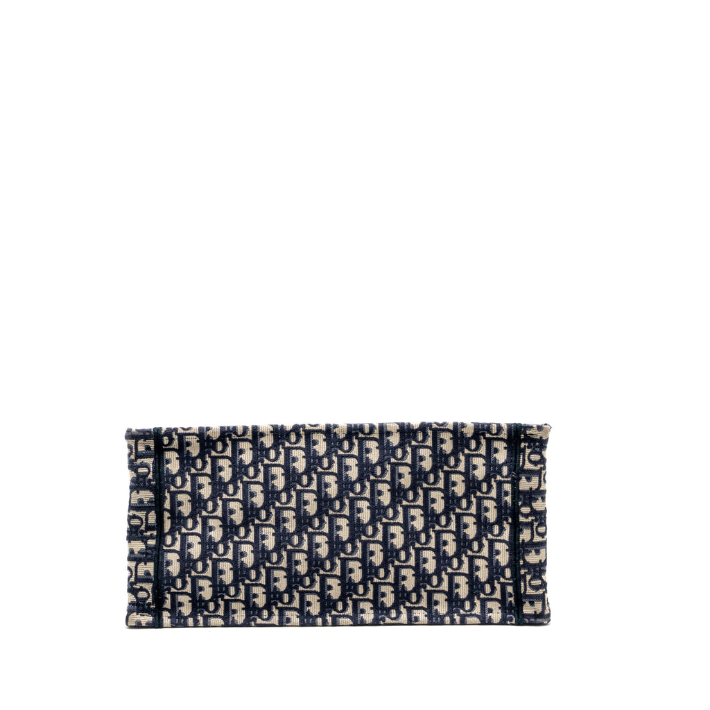 DIOR MEDIUM BOOK TOTE DIOR OBLIQUE EMBROIDERY BLUE