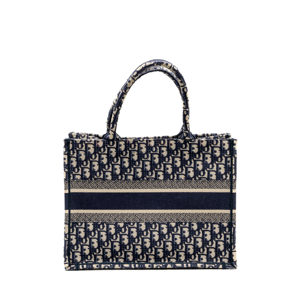 DIOR MEDIUM BOOK TOTE DIOR OBLIQUE EMBROIDERY BLUE