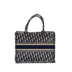 DIOR MEDIUM BOOK TOTE DIOR OBLIQUE EMBROIDERY BLUE