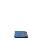 CHANEL CC LOGO QUILTED ZIP POUCH / CLUTCH SHINY SHEEPSKIN BLACK/ BLUE GHW