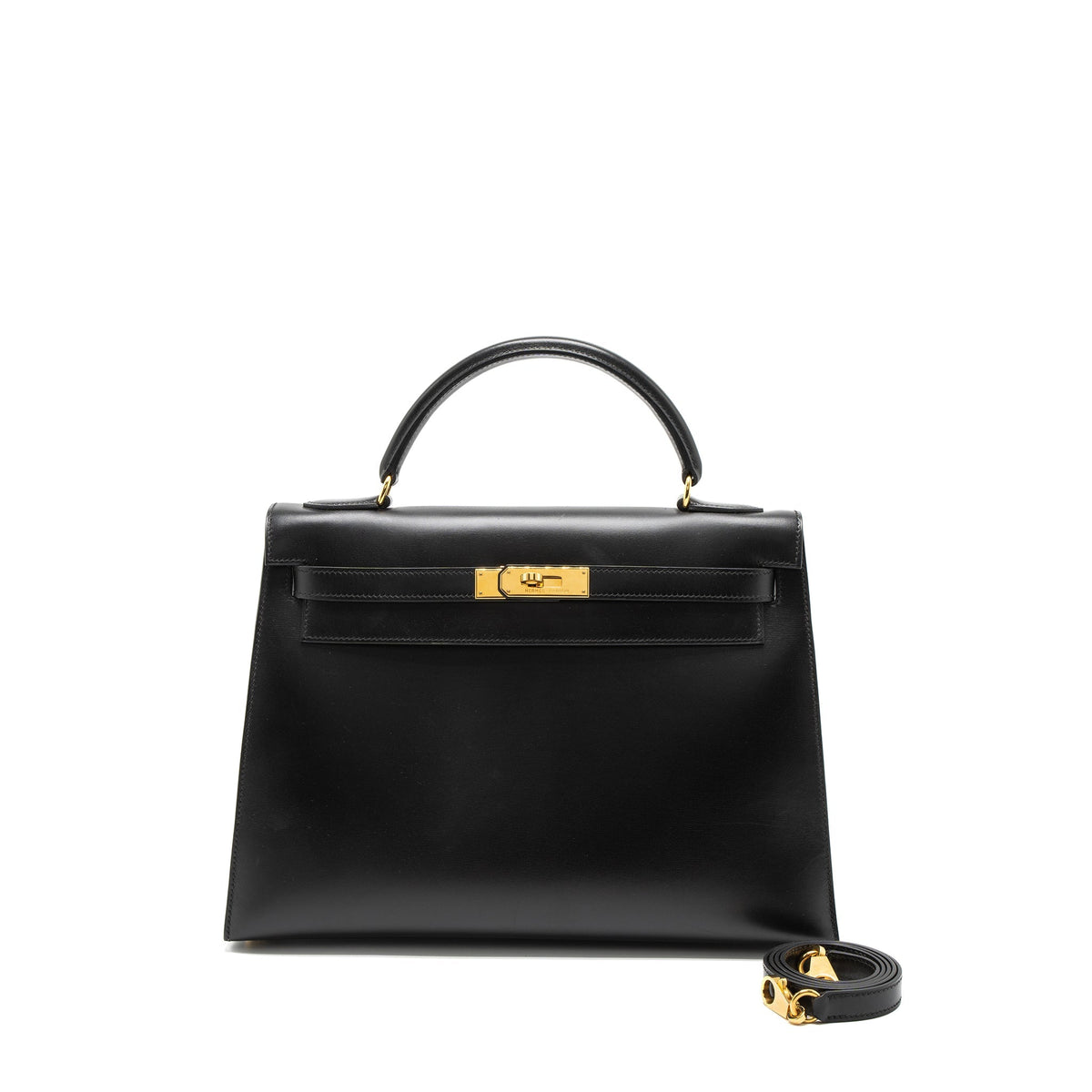 Hermes Kelly 32 Box Black GHW