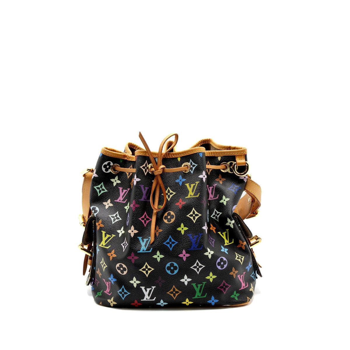 LOUIS VUITTON PETIT NOE MONOGRAM CANVAS BLACK/MULTICOLOUR GHW