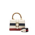 GUCCI BAMBOO TOP HANDLE DIONYSUS FLAP BAG CALFSKIN WHITE/MULTICOLOUR GHW