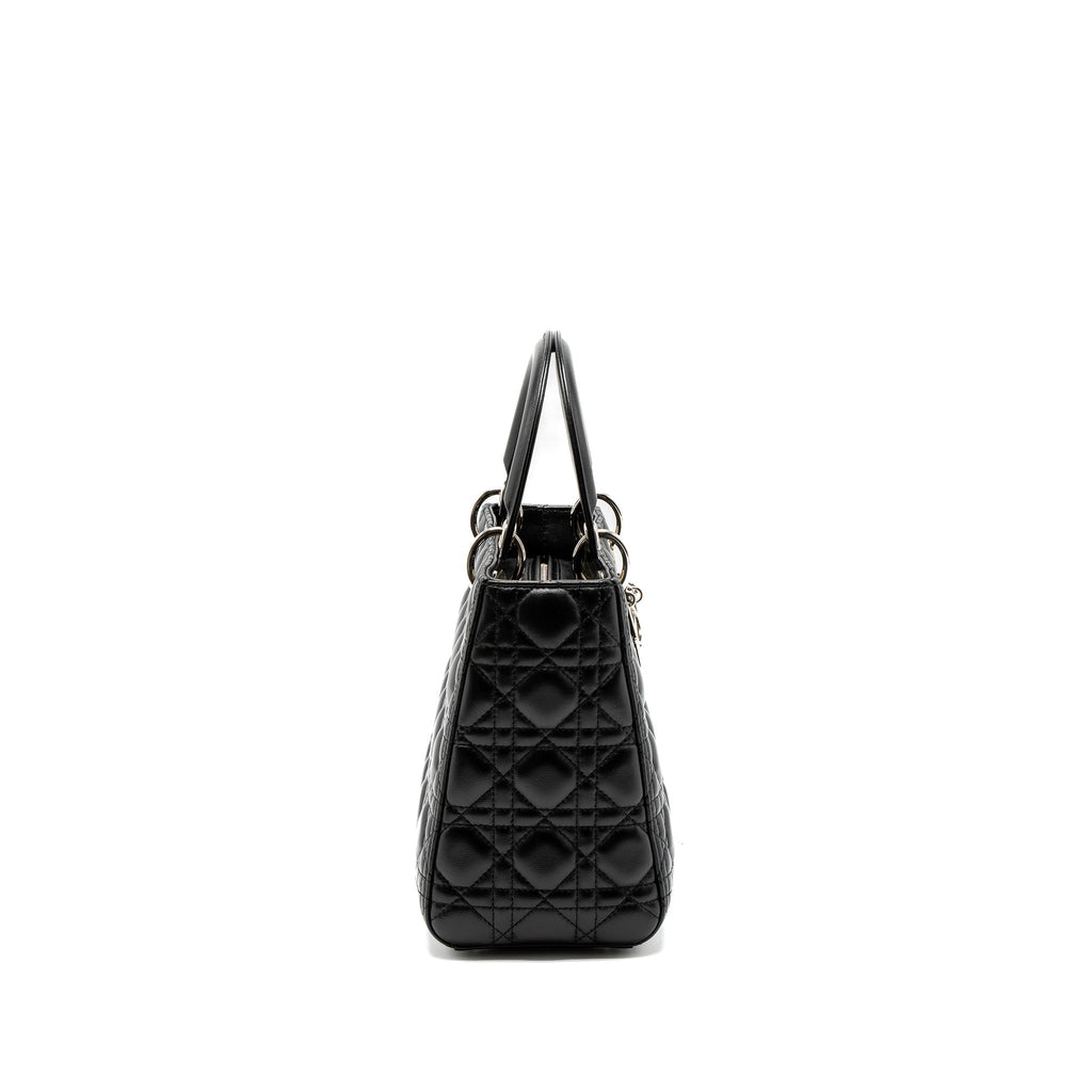 DIOR MEDIUM LADY DIOR LAMBSKIN BLACK SHW