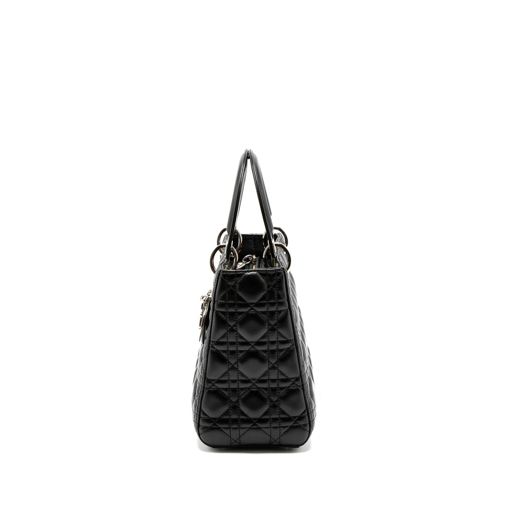 DIOR MEDIUM LADY DIOR LAMBSKIN BLACK SHW