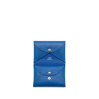 Hermes Calvi Duo Card Holder Swift Limited Print Blue France/Mauve Sylvestre SHW