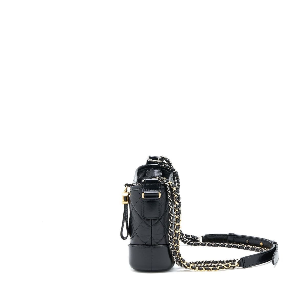 CHANEL SMALL GABRIELLE HOBO BAG AGED CALFSKIN BLACK MULTICOLOUR HARDWARE