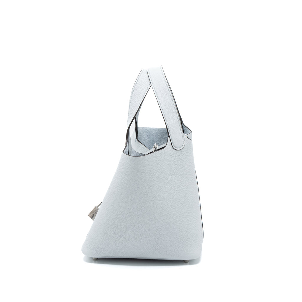 Hermes Picotin 18 Clemence Blue Pale SHW