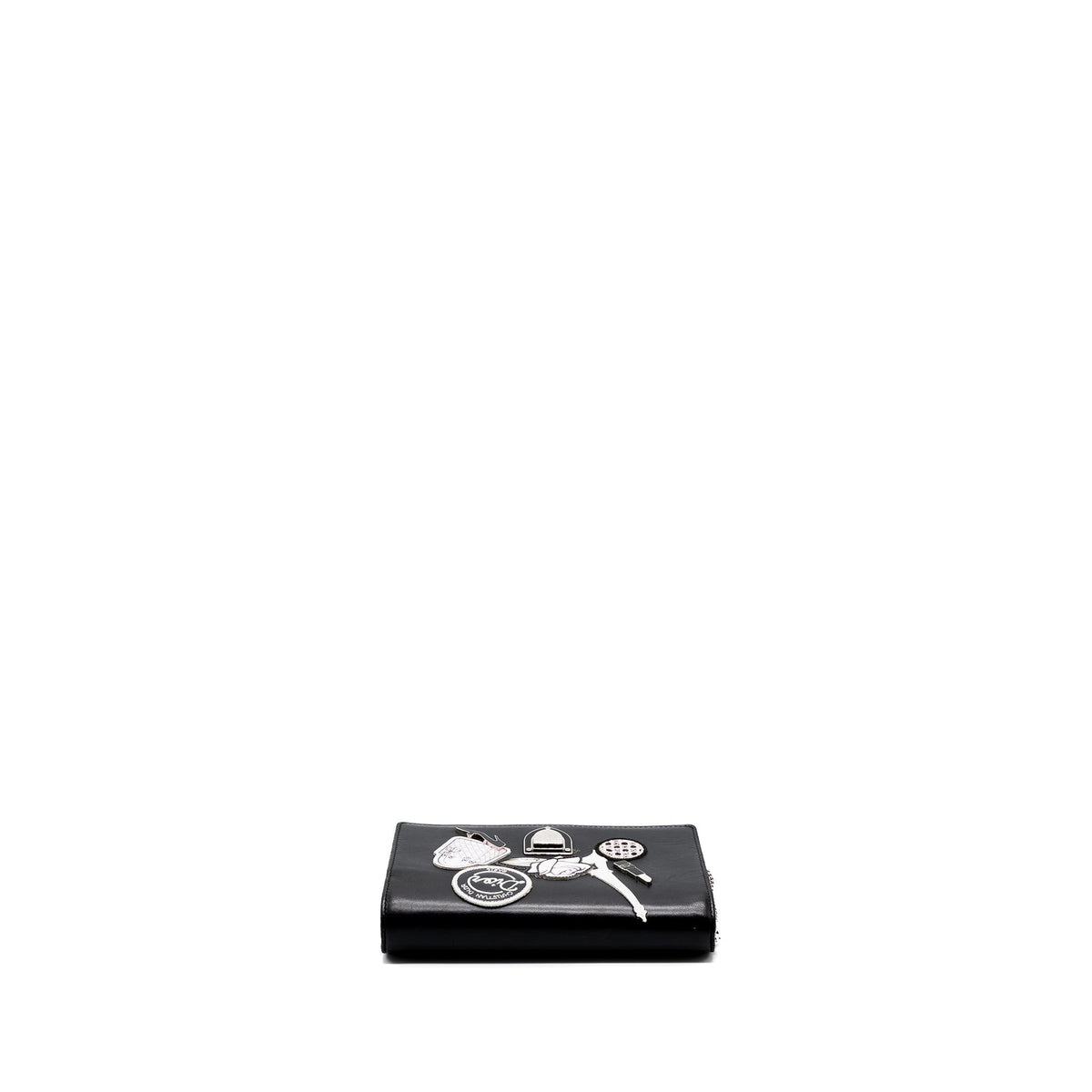 DIOR DIORAMA WALLET ON CHAIN LIMITED PRINT LAMBSKIN BLACK SHW