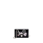 DIOR DIORAMA WALLET ON CHAIN LIMITED PRINT LAMBSKIN BLACK SHW