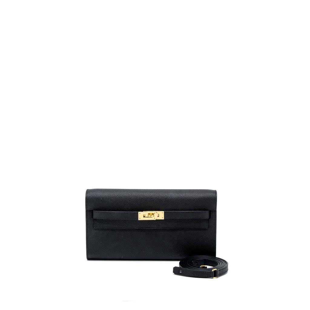 HERMES CLASSIC KELLY TO GO EPSOM BLACK GHW
