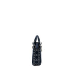 DIOR MINI LADY DIOR SATIN CRYSTAL DARK BLUE SHW