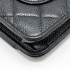 CHANEL CLASSIC WALLET ON CHAIN CAVIAR BLACK GHW