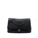 CHANEL XXL CLASSIC TRAVEL FLAP CALFSKIN BLACK RUTHENIUM HARDWARE