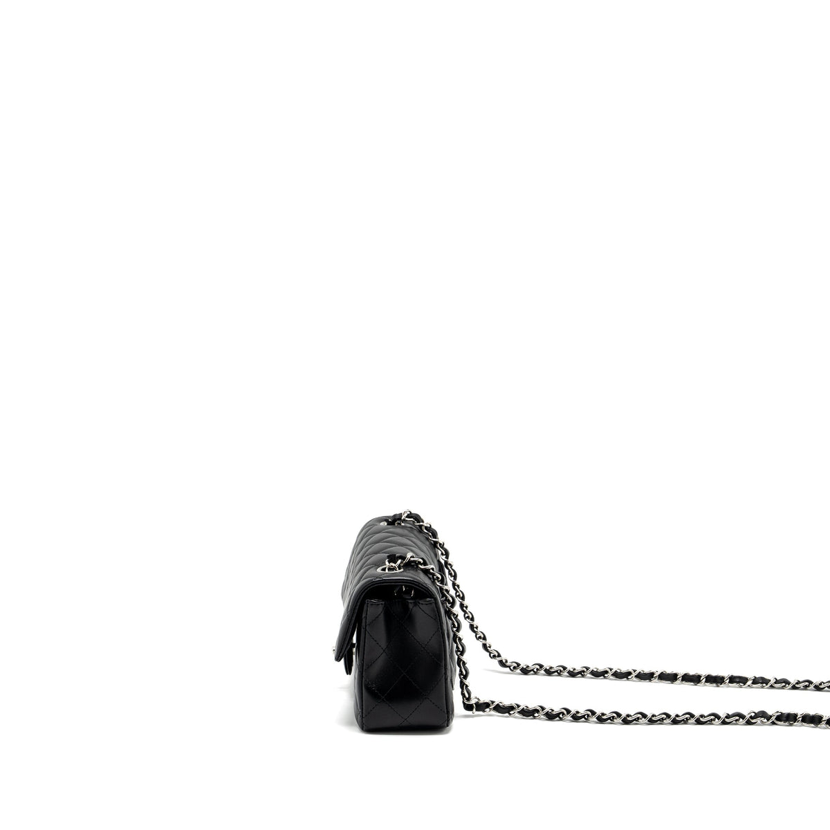 CHANEL MINI RECTANGULAR FLAP BAG LAMBSKIN BLACK SHW (MICROCHIP)
