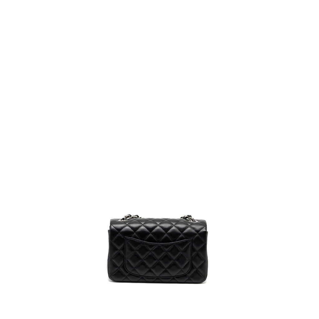 CHANEL MINI RECTANGULAR FLAP BAG LAMBSKIN BLACK SHW (MICROCHIP)