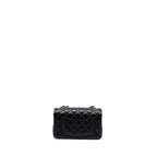 CHANEL MINI RECTANGULAR FLAP BAG LAMBSKIN BLACK SHW (MICROCHIP)