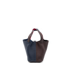 HERMES PICOTIN 18 LOCK BAG CLEMENCE BLUE NUIT/ROUGE SELLIER/FRAMBOISE SHW
