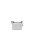 CHANEL SMALL GABRIELLE HOBO BAG AGED CALFSKIN LIGHT GREY GHW