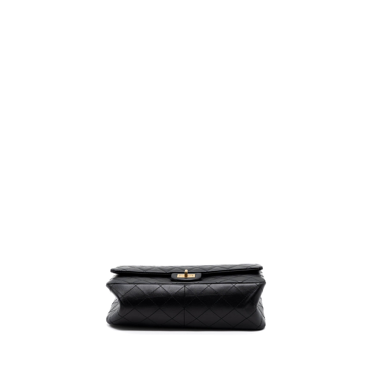 CHANEL 2.55 226 REISSUE FLAP BAG AGED CALFSKIN BLACK GHW