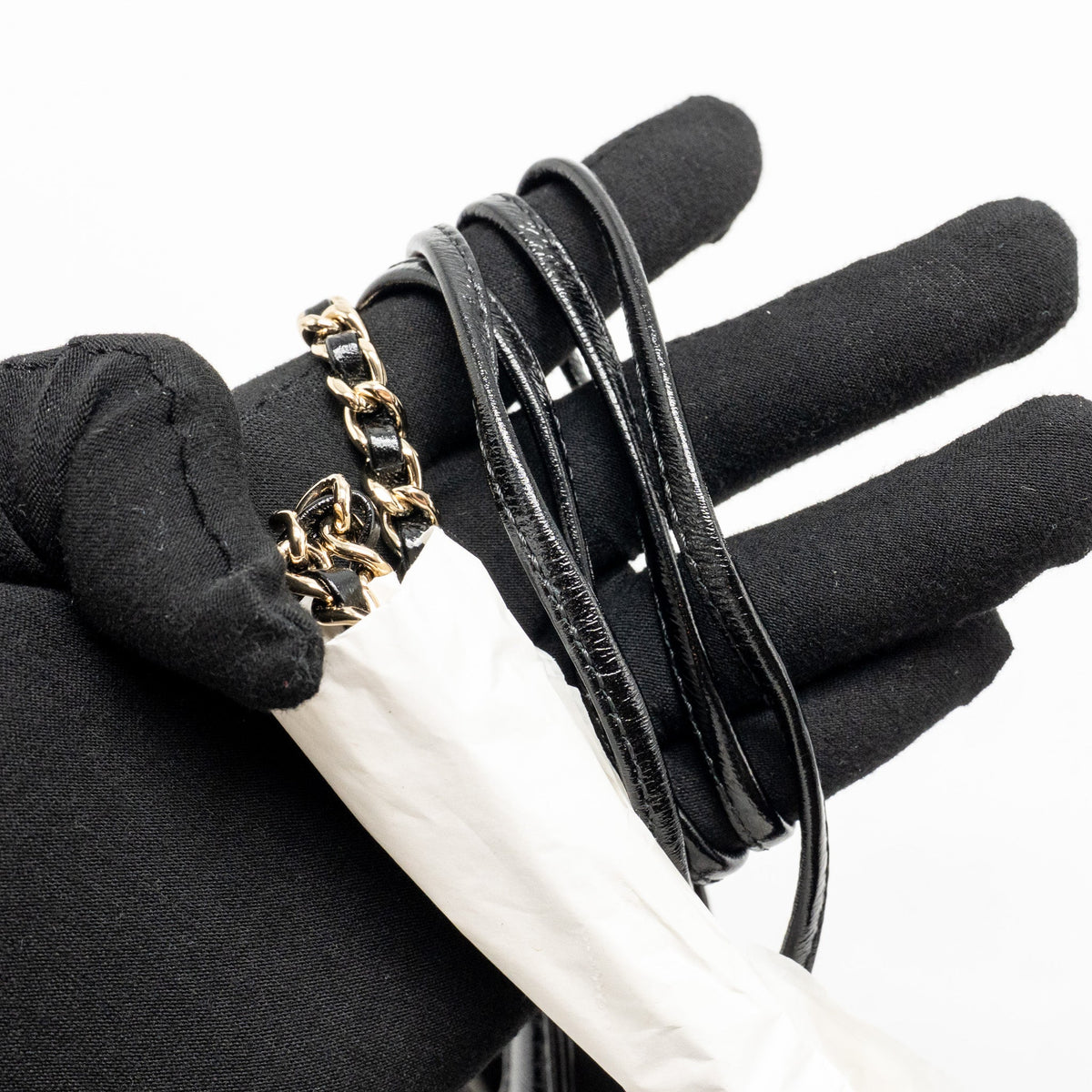 CHANEL 24S MINI 31 BAG SHINY LAMBSKIN BLACK LGHW (MICROCHIP)