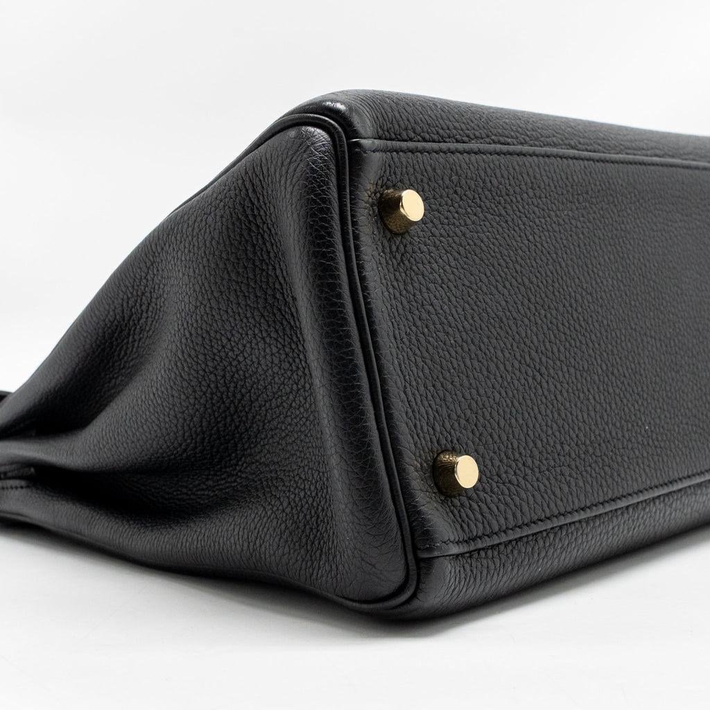 Hermes Kelly 28 Togo Black GHW