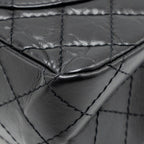 CHANEL SMALL 2.55 REISSUE FLAP BAG AGED CALFSKIN BLACK GHW