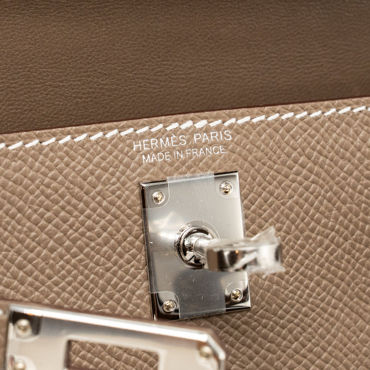 HERMES mini kelly II Epsom Etoupe SHW
