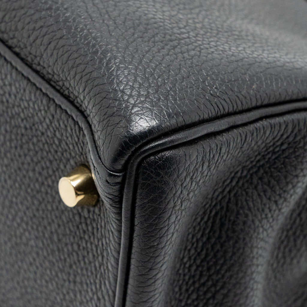Hermes Kelly 28 Togo Black GHW