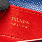 Prada Saffiano Cuir Double Bag Saffiano Leather Blue/Red GHW