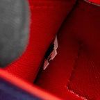 Prada Saffiano Cuir Double Bag Saffiano Leather Blue/Red GHW