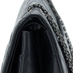 CHANEL 2.55 REISSUE 227 AGED CALFSKIN BLACK RUTHENIUM SHW