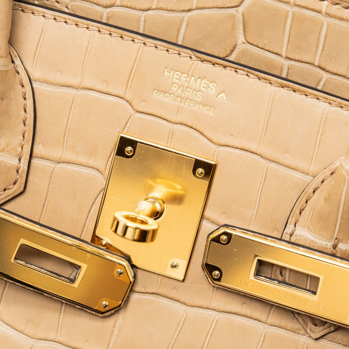 Hermes Birkin 30 Matte Crocodile Porosus Chai GHW