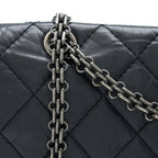 CHANEL 2.55 REISSUE 227 AGED CALFSKIN BLACK RUTHENIUM SHW