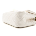 CHANEL PEARL CRUSH MINI RECTANGULAR FLAP BAG LAMBSKIN WHITE GHW(MICROCHIP)