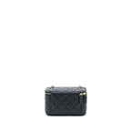 CHANEL PEARL CRUSH LONG VANITY CASE LAMBSKIN BLACK GHW (MICROCHIP)