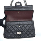 CHANEL 2.55 REISSUE 227 AGED CALFSKIN BLACK RUTHENIUM SHW