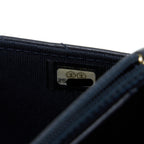 CHANEL WALLET ON CHAIN CHEVRON LAMBSKIN NAVY SHW